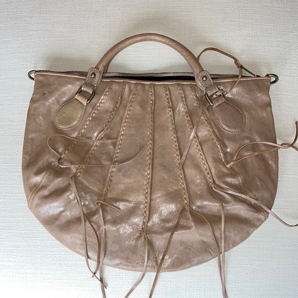 Botiker top handle genuine leather bag